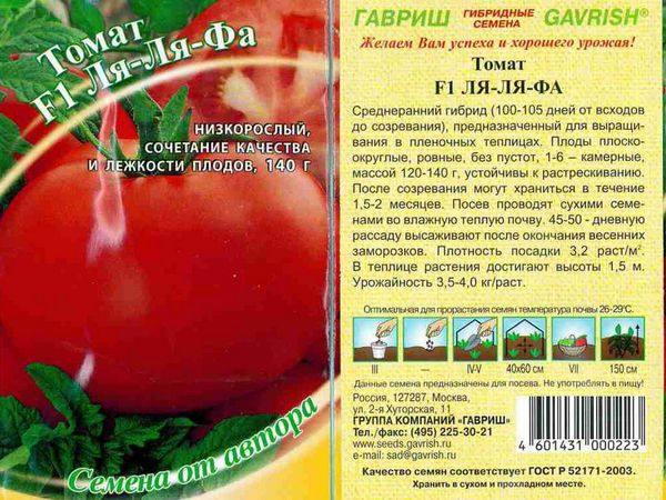 Подробное описание и характеристики сорта томата Ля-ля-фа с фото